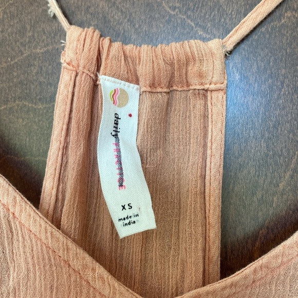 NWOT Daily Practice Light Peach Pink Cotton Gauze Midi Dress XS - Picture 3 of 7